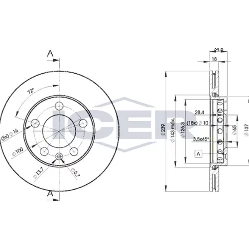 Brzdový kotúč ICER 78BD5308-2