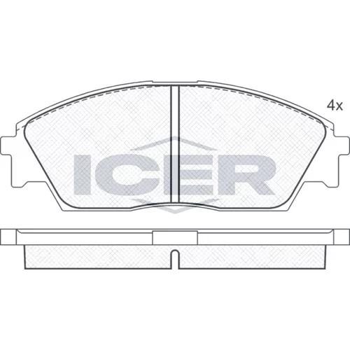 Sada brzdových platničiek kotúčovej brzdy ICER 180754