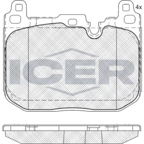 Sada brzdových platničiek kotúčovej brzdy ICER 182093-208