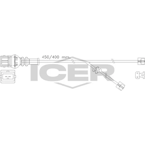Výstražný kontakt opotrebenia brzdového obloženia ICER 610355 E C