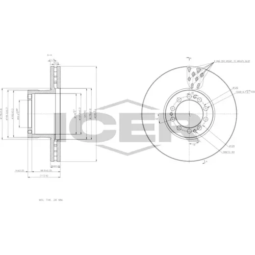 Brzdový kotúč ICER 78CV0087-1