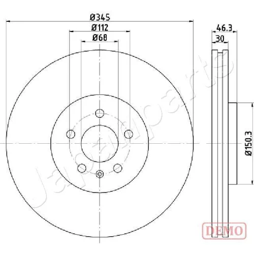 Brzdový kotúč JAPANPARTS DI-0912C