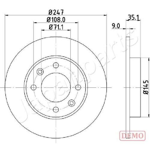 Brzdový kotúč JAPANPARTS DP-0602C