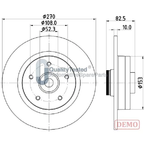 Brzdový kotúč JAPANPARTS DP0710JM