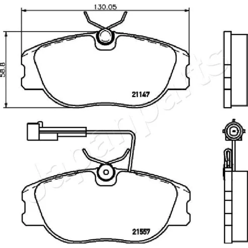 Sada brzdových platničiek kotúčovej brzdy PA-0202AF /Japanparts/ - obr. 1
