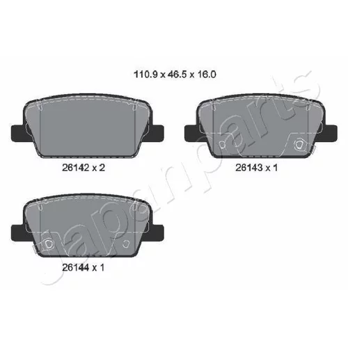 Sada brzdových platničiek kotúčovej brzdy PP-H15AF /Japanparts/ - obr. 1