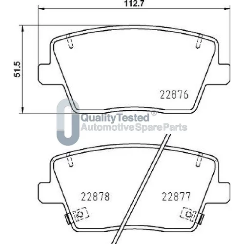 Sada brzdových platničiek kotúčovej brzdy PPH12JM /Japanparts/ - obr. 1