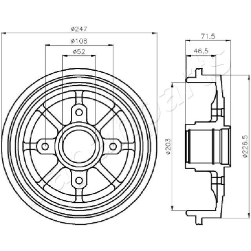 Brzdový bubon TA-0610 /Japanparts/