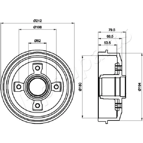 Brzdový bubon TA-0612 /Japanparts/