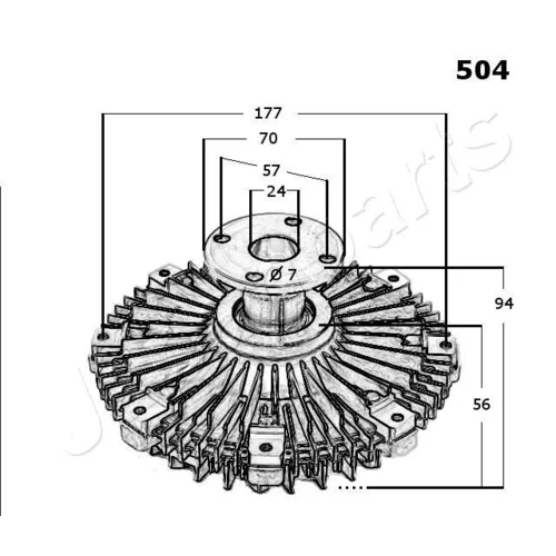 Spojka ventilátora chladenia VC-504 /Japanparts/ - obr. 2