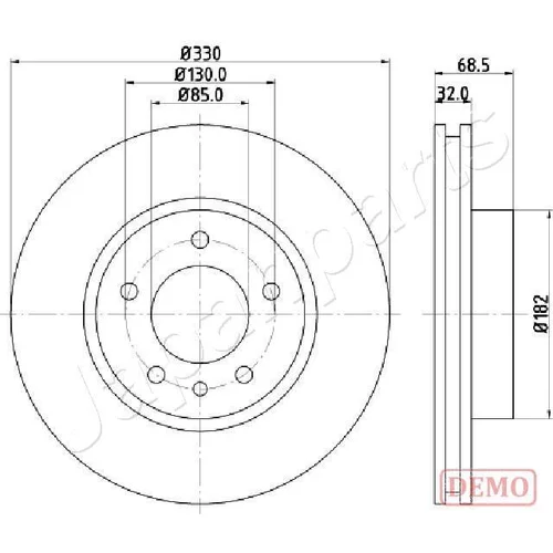 Brzdový kotúč Japanparts DI-0957C
