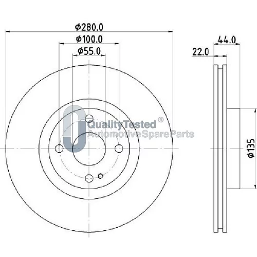 Brzdový kotúč DI370JM /Japanparts/ - obr. 1