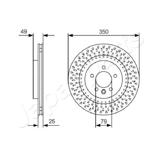 Brzdový kotúč DP-L13C /Japanparts/ - obr. 1