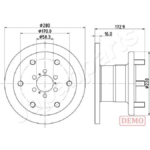 Brzdový kotúč JAPANPARTS DI-0255C