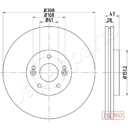 Brzdový kotúč JAPANPARTS DI-0713C