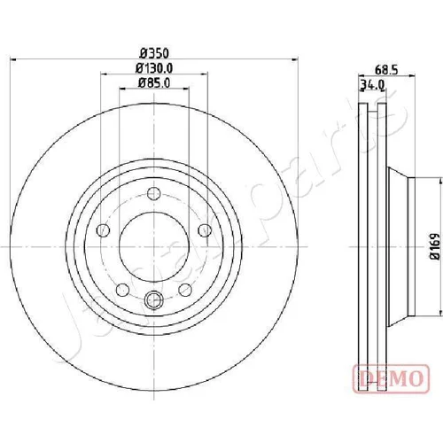 Brzdový kotúč Japanparts DI-0931C