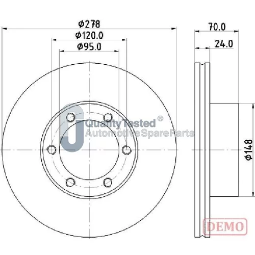 Brzdový kotúč JAPANPARTS DI0715JM