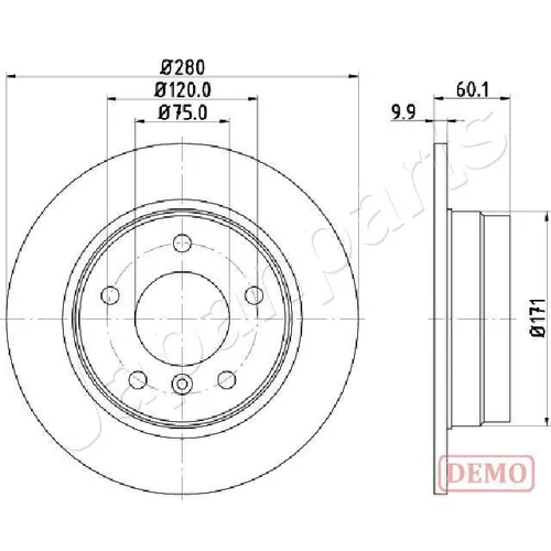 Brzdový kotúč JAPANPARTS DP-0107C