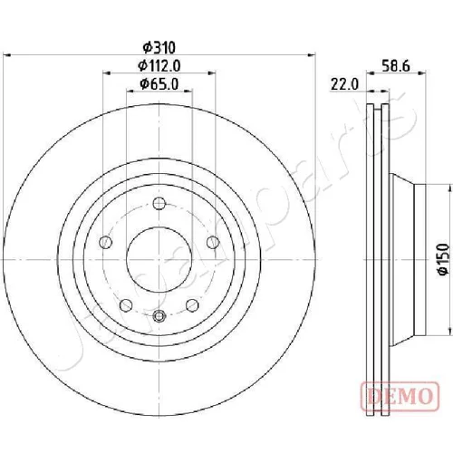 Brzdový kotúč JAPANPARTS DP-0919C