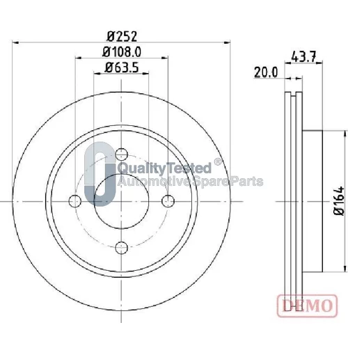 Brzdový kotúč JAPANPARTS DP0308JM