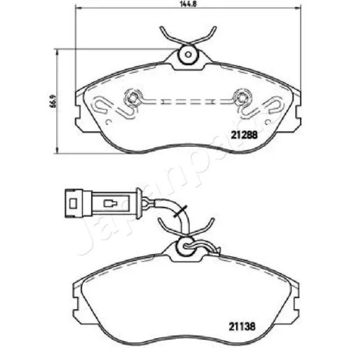 Sada brzdových platničiek kotúčovej brzdy PA-0902AF /Japanparts/ - obr. 1