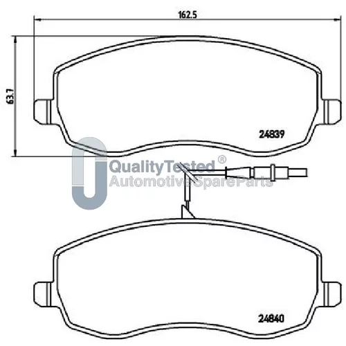 Sada brzdových platničiek kotúčovej brzdy PA0621JM /Japanparts/ - obr. 1
