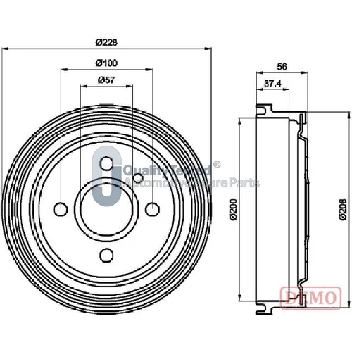 Brzdový bubon JAPANPARTS TA0403JM