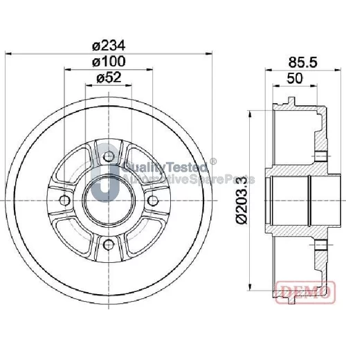 Brzdový bubon JAPANPARTS TA0702JM