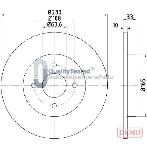 Brzdový kotúč JAPANPARTS DP0304JM
