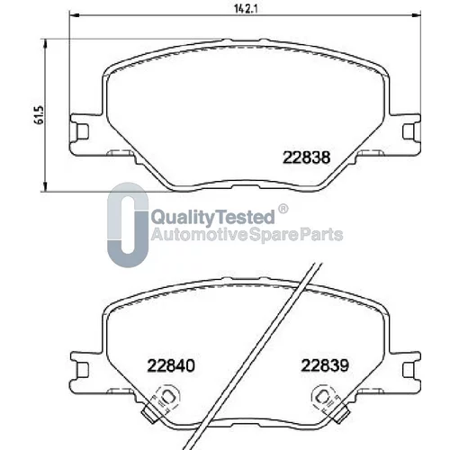 Sada brzdových platničiek kotúčovej brzdy PA0417JM /Japanparts/ - obr. 1