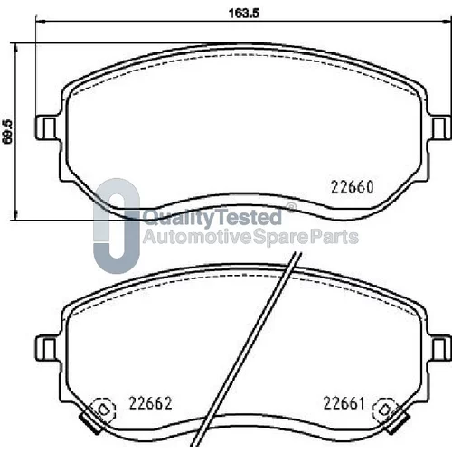 Sada brzdových platničiek kotúčovej brzdy PA0548JM /Japanparts/ - obr. 1