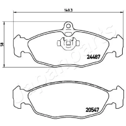 Sada brzdových platničiek kotúčovej brzdy PP-0315AF /Japanparts/ - obr. 1