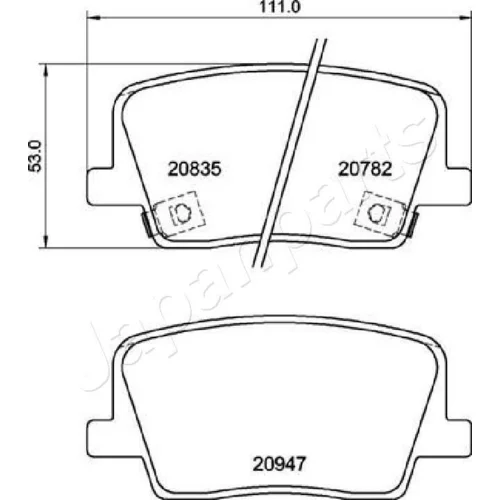 Sada brzdových platničiek kotúčovej brzdy PP-S03AF /Japanparts/ - obr. 1