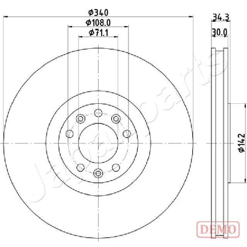 Brzdový kotúč JAPANPARTS DI-0636C