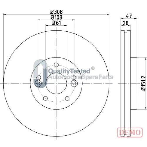 Brzdový kotúč JAPANPARTS DI0713JM