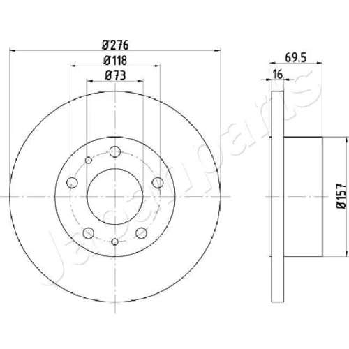 Brzdový kotúč DP-0223 /Japanparts/