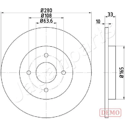 Brzdový kotúč JAPANPARTS DP-0304C