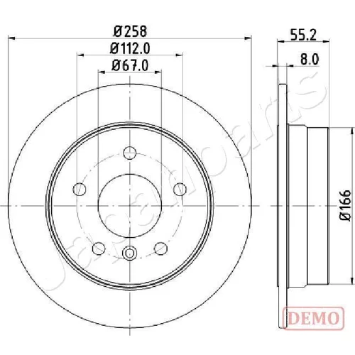Brzdový kotúč JAPANPARTS DP-0500C