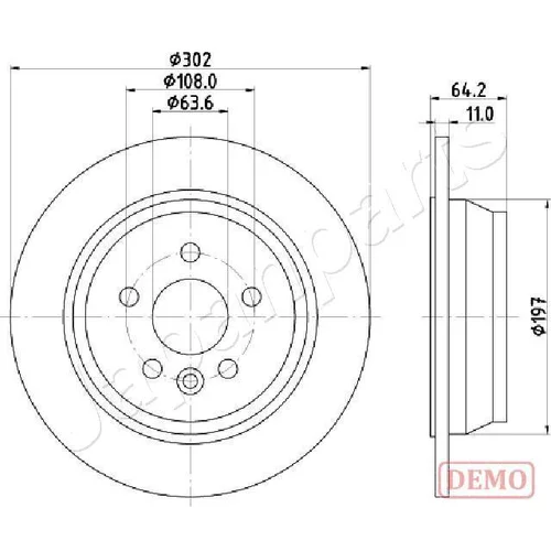 Brzdový kotúč DP-L11C /Japanparts/ - obr. 2