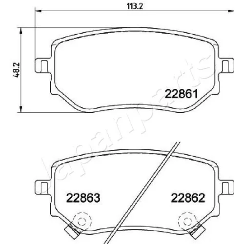 Sada brzdových platničiek kotúčovej brzdy PP-0532AF /Japanparts/ - obr. 1