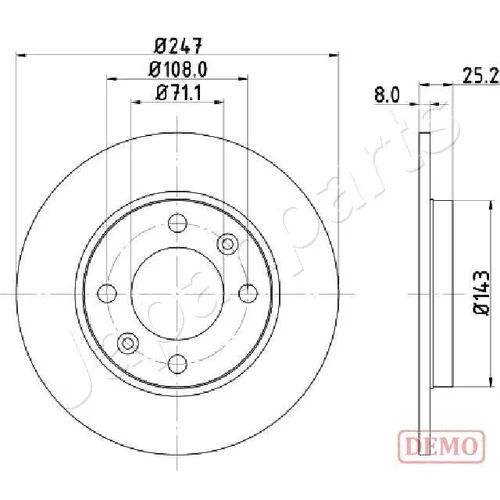 Brzdový kotúč JAPANPARTS DP-0615C