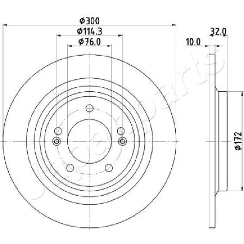 Brzdový kotúč DP-H25C /Japanparts/ - obr. 1