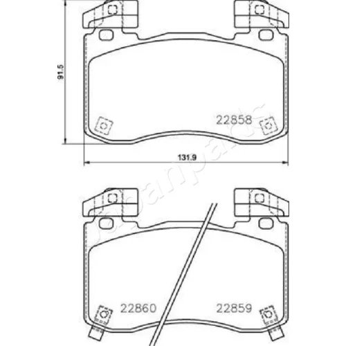 Sada brzdových platničiek kotúčovej brzdy PA-K36AF /Japanparts/ - obr. 1