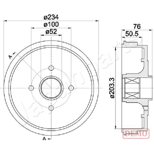 Brzdový bubon JAPANPARTS TA-0409C