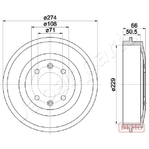 Brzdový bubon TA-0600C /Japanparts/ - obr. 1