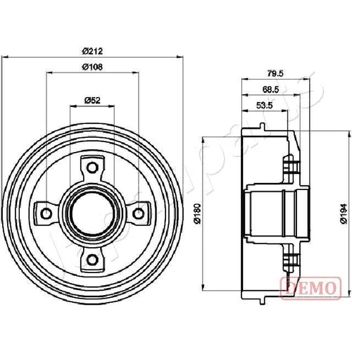 Brzdový bubon TA-0612C /Japanparts/