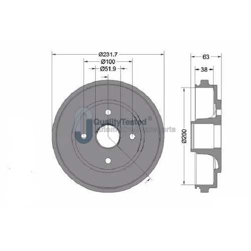 Brzdový bubon JAPANPARTS TA0401JM