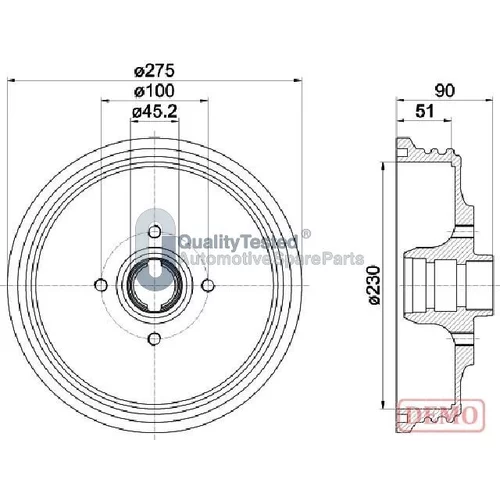 Brzdový bubon JAPANPARTS TA0908JM