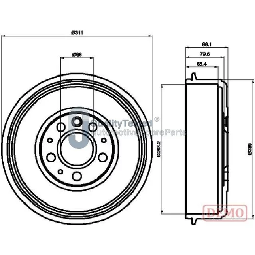 Brzdový bubon JAPANPARTS TA0914JM