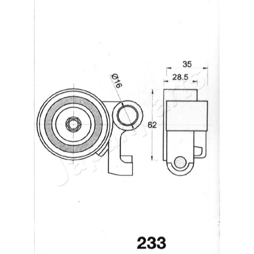 Napinák ozubeného remeňa BE-233 /Japanparts/ - obr. 2